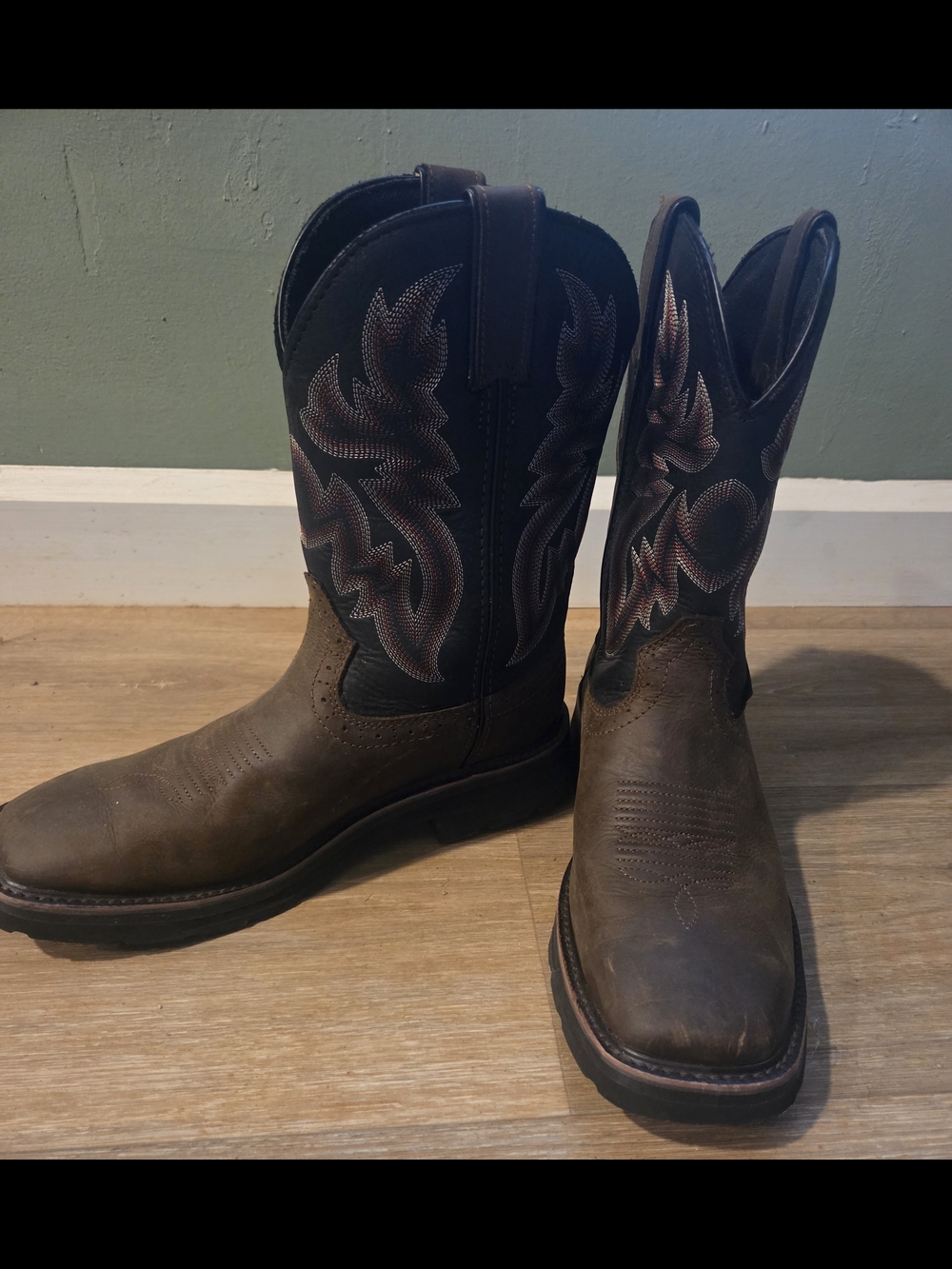 Wolverine Brown and Black Cowboy Boots